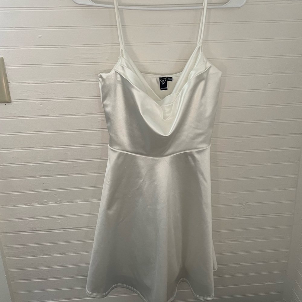 White Satin Mini Dress